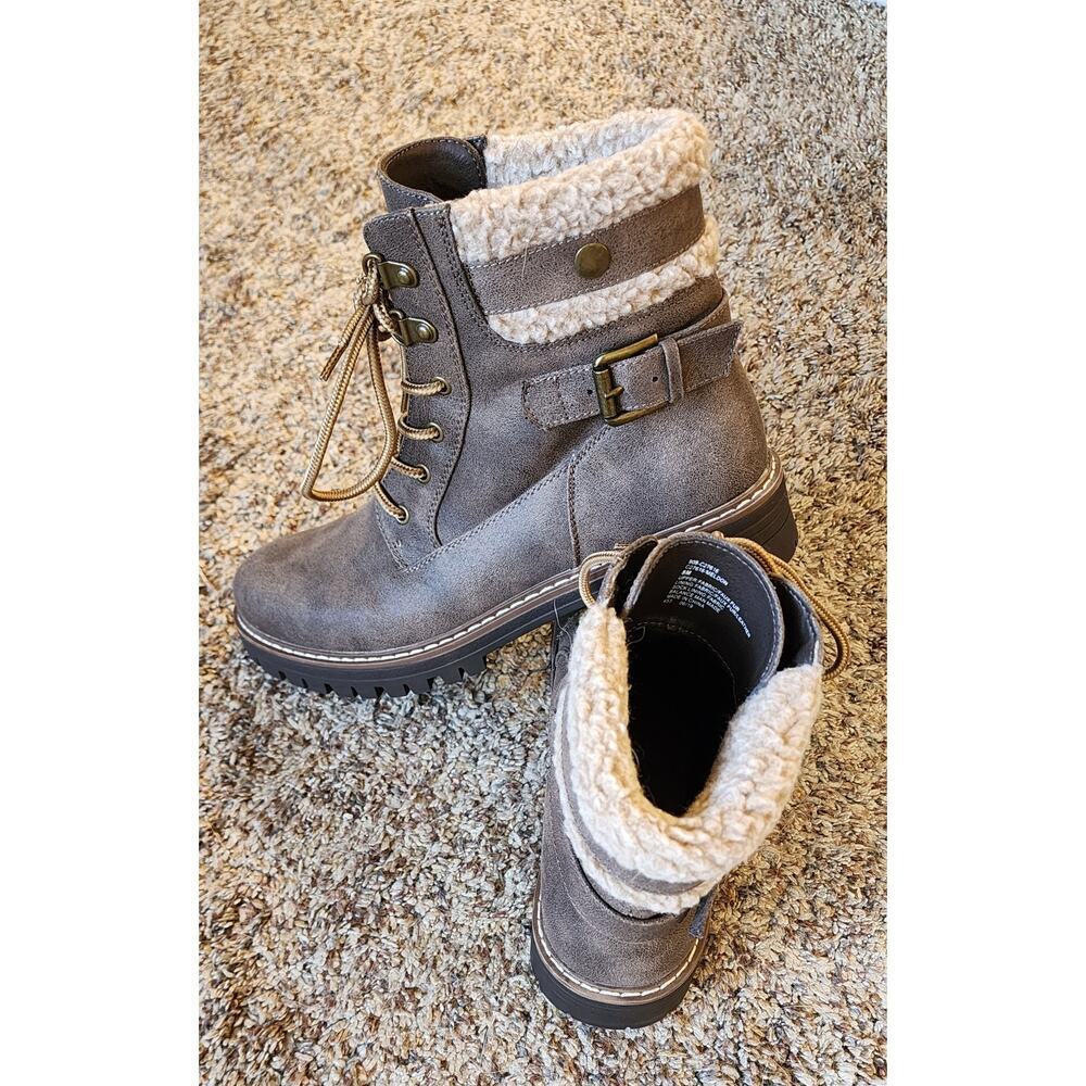 Cliffs White Mountain Meldon Brown Hiker‎ Boots Size 8 Fleece Lined NWOT - Picture 2 of 8